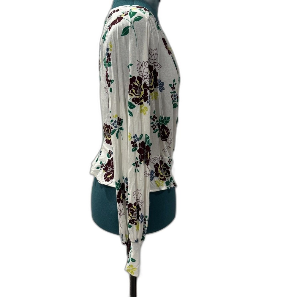 Free People Floral Wrap Top Womens S Romantic Boho Fairycore Prairie - Picture 3 of 7